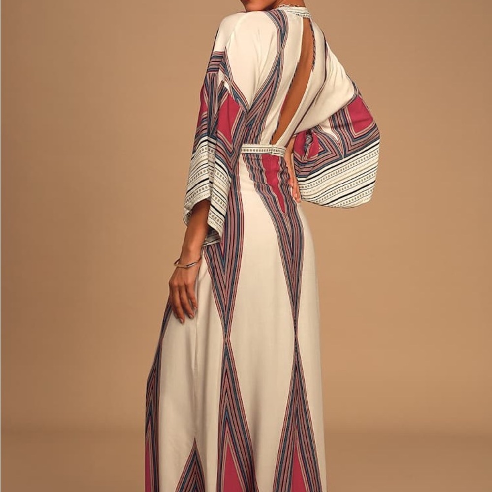 Lulus Monticeto Cream Print Maxi Dress - Picture 2 of 9